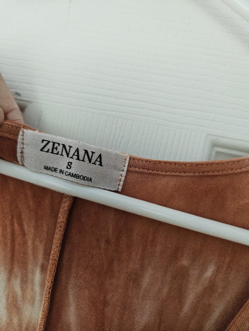 Zenana Outfitters Rust and White Spiral Tie-Dye Tank - Picture 2 of 3